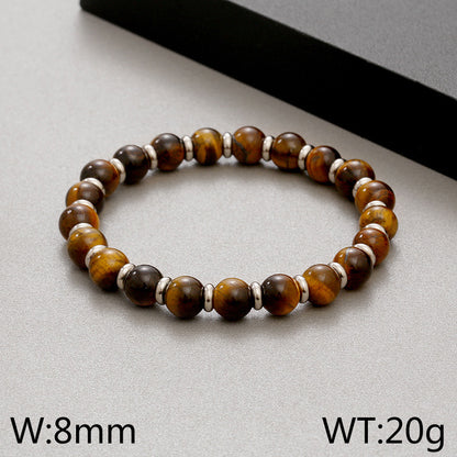 Retro Geometric Natural Stone Bracelets In Bulk