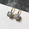 1 Pair Commute Shiny Square Inlay Copper Artificial Crystal 18K Gold Plated Ear Hook