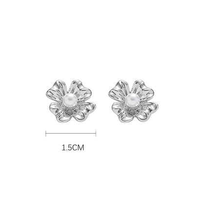 Elegant Simple Style Flower Alloy Copper Plating Women's Earrings Necklace