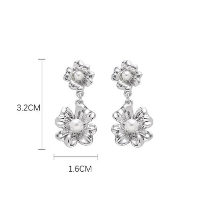 Elegant Simple Style Flower Alloy Copper Plating Women's Earrings Necklace