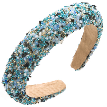 Women'S Luxurious Pearl Cloth Inlay Natural Stone Hair Band