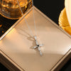 Stainless Steel Gold Plated Silver Plated Casual Commute Cross Inlay Zircon Pendant Necklace