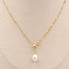 Titanium Steel Gold Plated Modern Style Simple Style Classic Style Water Droplets Pearl Pendant Necklace