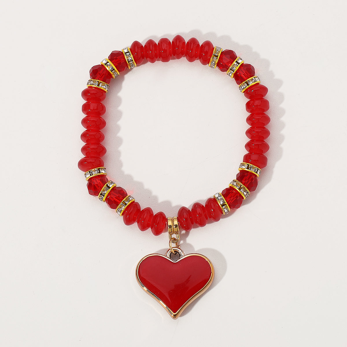 Vacation Bohemian Heart Shape Artificial Crystal Beaded Women's Bracelets