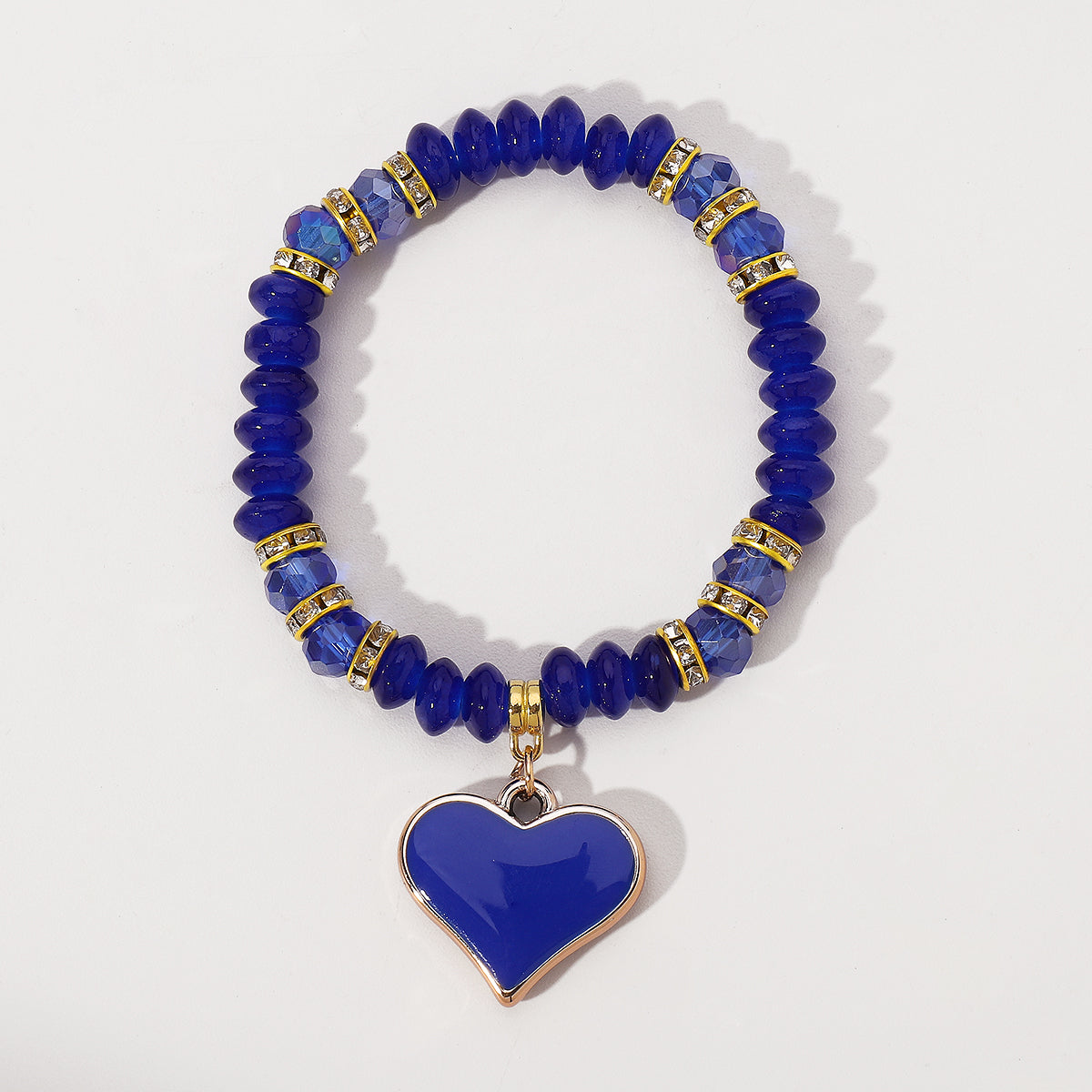 Vacation Bohemian Heart Shape Artificial Crystal Beaded Women's Bracelets