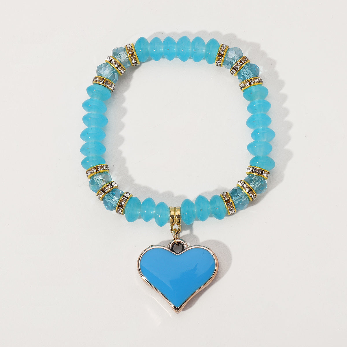 Vacation Bohemian Heart Shape Artificial Crystal Beaded Women's Bracelets