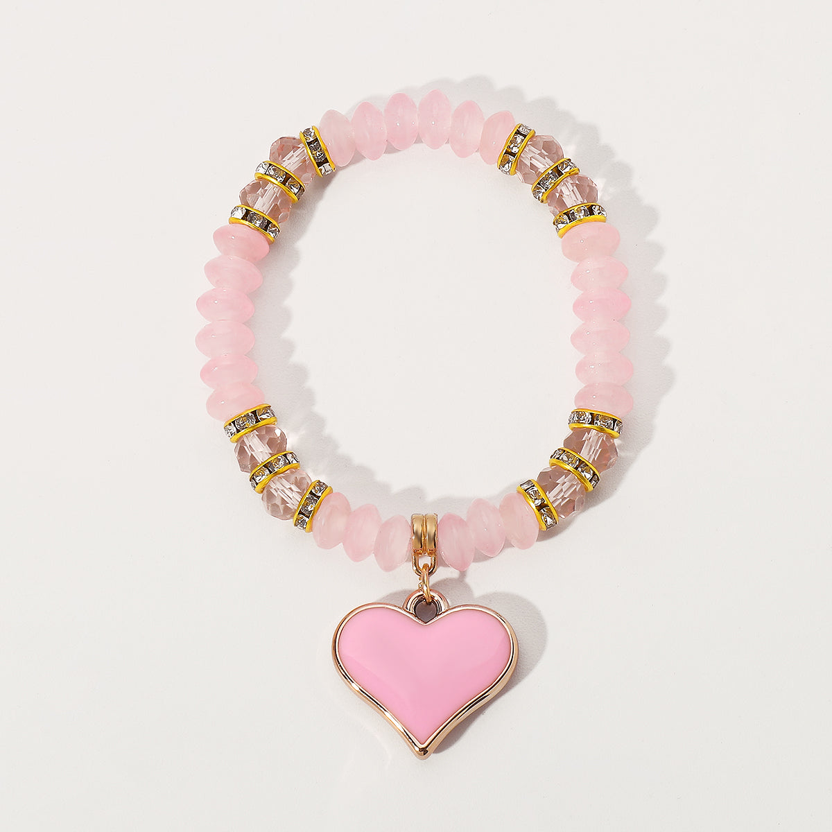 Vacation Bohemian Heart Shape Artificial Crystal Beaded Women's Bracelets