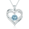 Sterling Silver MAMA Simple Style Shiny Letter Heart Shape Inlay Birthstone Zircon Pendant Necklace