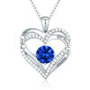 Sterling Silver MAMA Simple Style Shiny Letter Heart Shape Inlay Birthstone Zircon Pendant Necklace