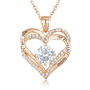 Sterling Silver MAMA Simple Style Shiny Letter Heart Shape Inlay Birthstone Zircon Pendant Necklace