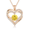 Sterling Silver MAMA Simple Style Shiny Letter Heart Shape Inlay Birthstone Zircon Pendant Necklace