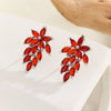 1 Pair Casual Elegant Leaves Inlay Copper Zircon Silver Plated Ear Studs