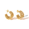 1 Pair IG Style Simple Style C Shape Stainless Steel Gold Plated Ear Studs