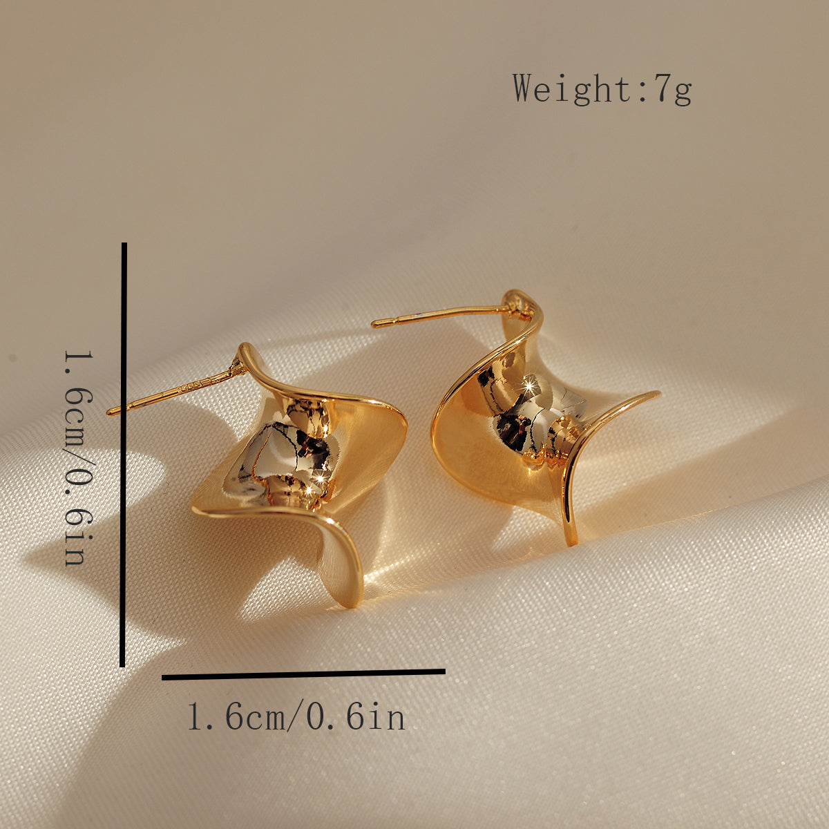 1 Pair Simple Style Classic Style Solid Color Plating Copper Gold Plated Ear Studs