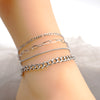 Casual Simple Style Solid Color Titanium Steel Knitting Women's Anklet