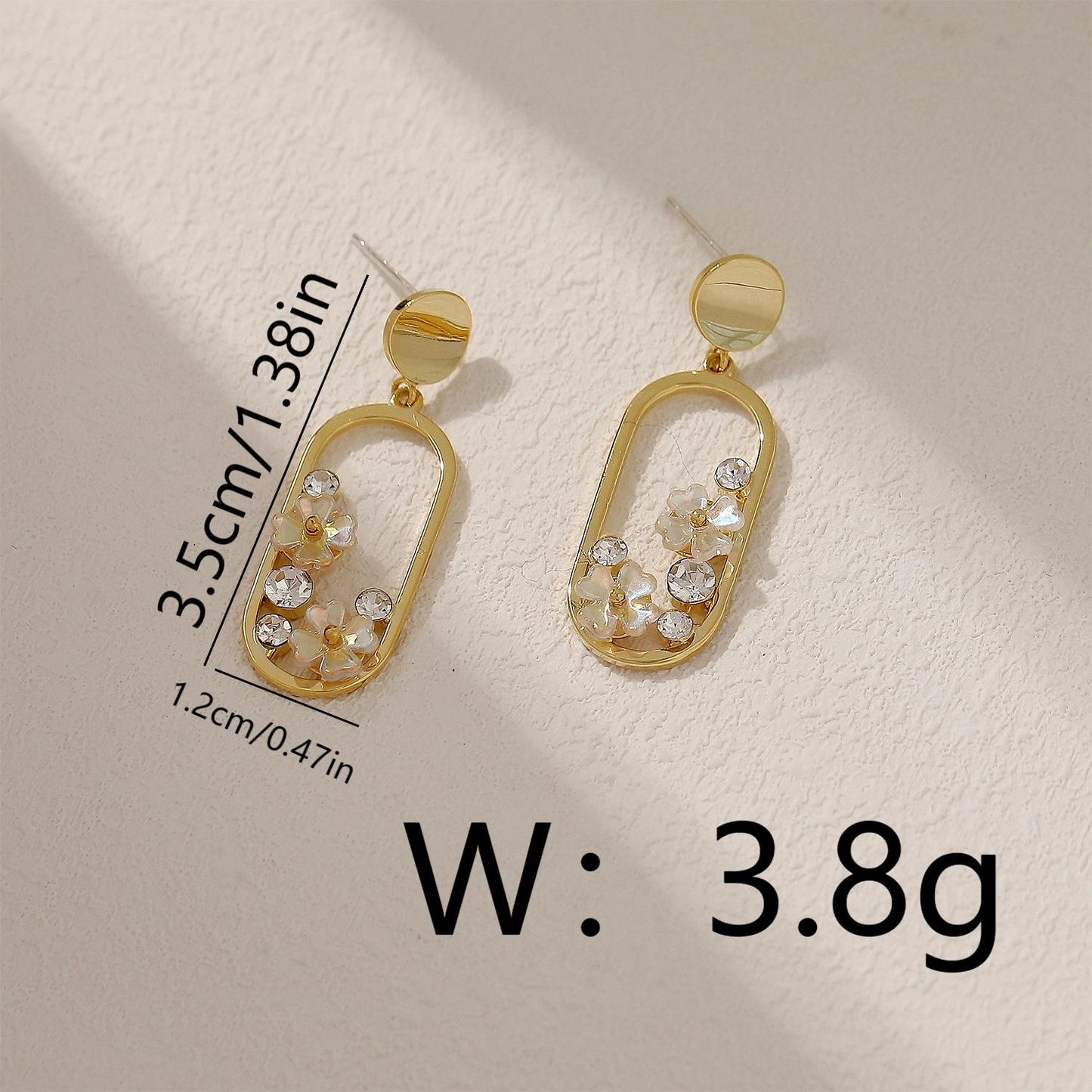 1 Pair Elegant Formal Sweet Flower Plating Inlay Copper Zircon 18K Gold Plated Drop Earrings