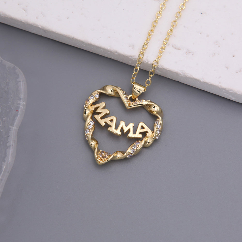 Copper 18K Gold Plated Simple Style Classic Style Heart Shape Plating Inlay Zircon Pendant Necklace