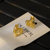 1 Pair Simple Style Heart Shape Plating Copper 18K Gold Plated Ear Studs