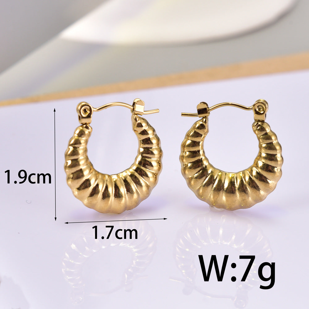 1 Pair Simple Style Geometric Plating Titanium Steel 18k Gold Plated Earrings Ear Studs