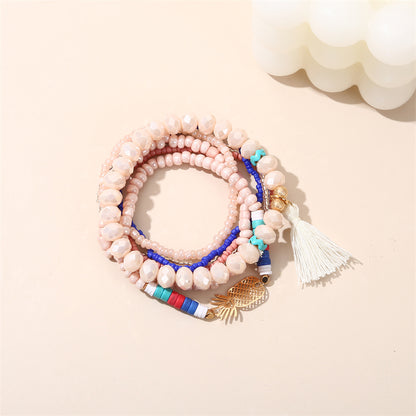 Ethnic Style Simple Style Pineapple Bird Glass Beaded Tassel Women's Bracelets