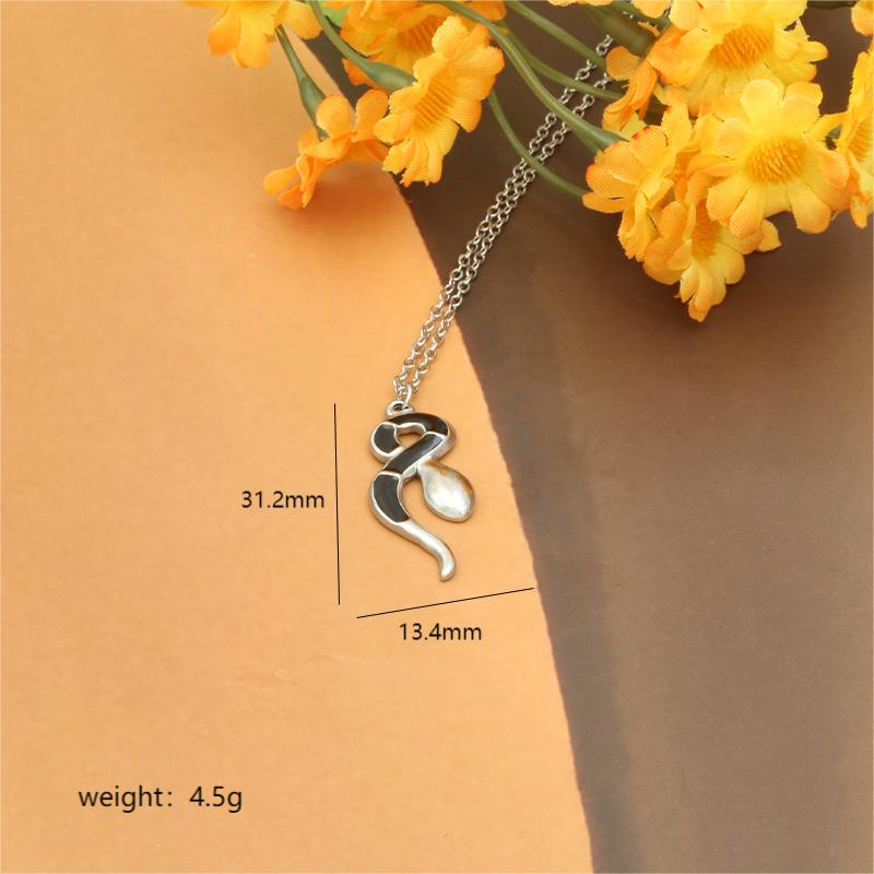 Stainless Steel 18K Gold Plated Retro Simple Style Snake Enamel Plating Pendant Necklace