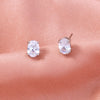 1 Pair Cute Sweet Shiny Square Oval Heart Shape Inlay Copper Zircon Ear Studs