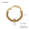 Titanium Steel 18K Gold Plated Elegant Simple Style Cool Style Belt Layered Inlay Rhinestones Bracelets Necklace