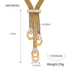 Titanium Steel 18K Gold Plated Elegant Simple Style Cool Style Belt Layered Inlay Rhinestones Bracelets Necklace