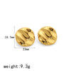1 Pair Casual Simple Style Round Polishing Stainless Steel 18K Gold Plated Ear Studs