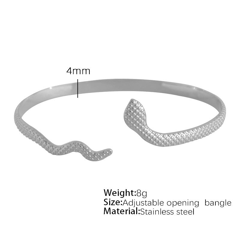 Titanium Steel IG Style Geometric Plating Bangle