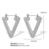 1 Pair Simple Style Triangle Plating Titanium Steel Earrings