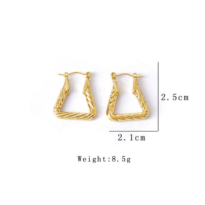 1 Pair Retro Simple Style Irregular Plating Titanium Steel Hoop Earrings