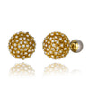 1 Pair IG Style Elegant Geometric Inlay Copper Artificial Pearls Rhinestones 18K Gold Plated Ear Studs