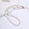 IG Style Geometric Imitation Pearl Titanium Steel Beaded Plating Women's Necklace