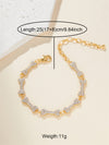 Hip-Hop Beach Geometric Alloy Inlay Rhinestones 18K Gold Plated Unisex Anklet