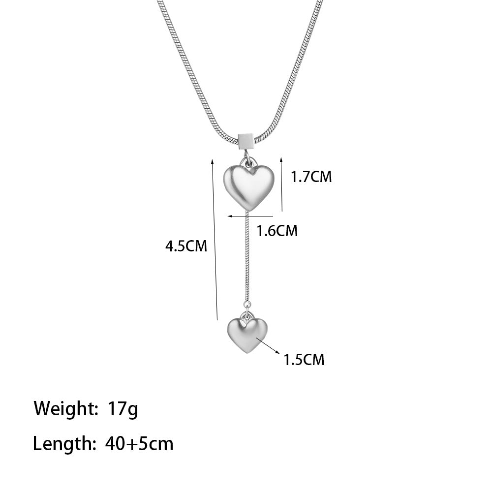 Titanium Steel 18K Gold Plated Vintage Style Simple Style Heart Shape Plating Pendant Necklace