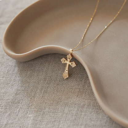 Copper Gold Plated Casual Simple Style Cross Inlay Zircon Pendant Necklace