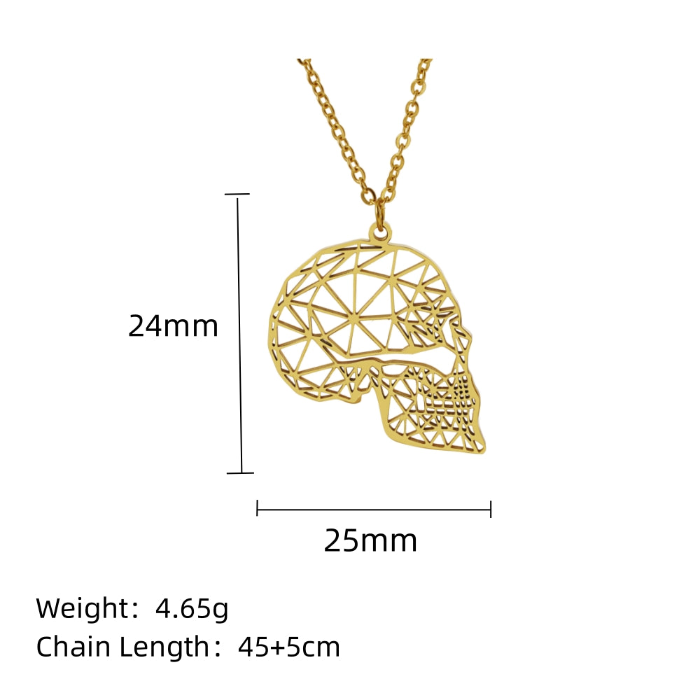 Stainless Steel 18K Gold Plated Simple Style Animal Plating Hollow Out Pendant Necklace