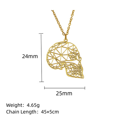 Stainless Steel 18K Gold Plated Simple Style Animal Plating Hollow Out Pendant Necklace