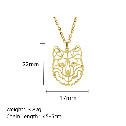 Stainless Steel 18K Gold Plated Simple Style Animal Plating Hollow Out Pendant Necklace