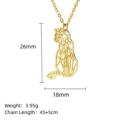 Stainless Steel 18K Gold Plated Simple Style Animal Plating Hollow Out Pendant Necklace