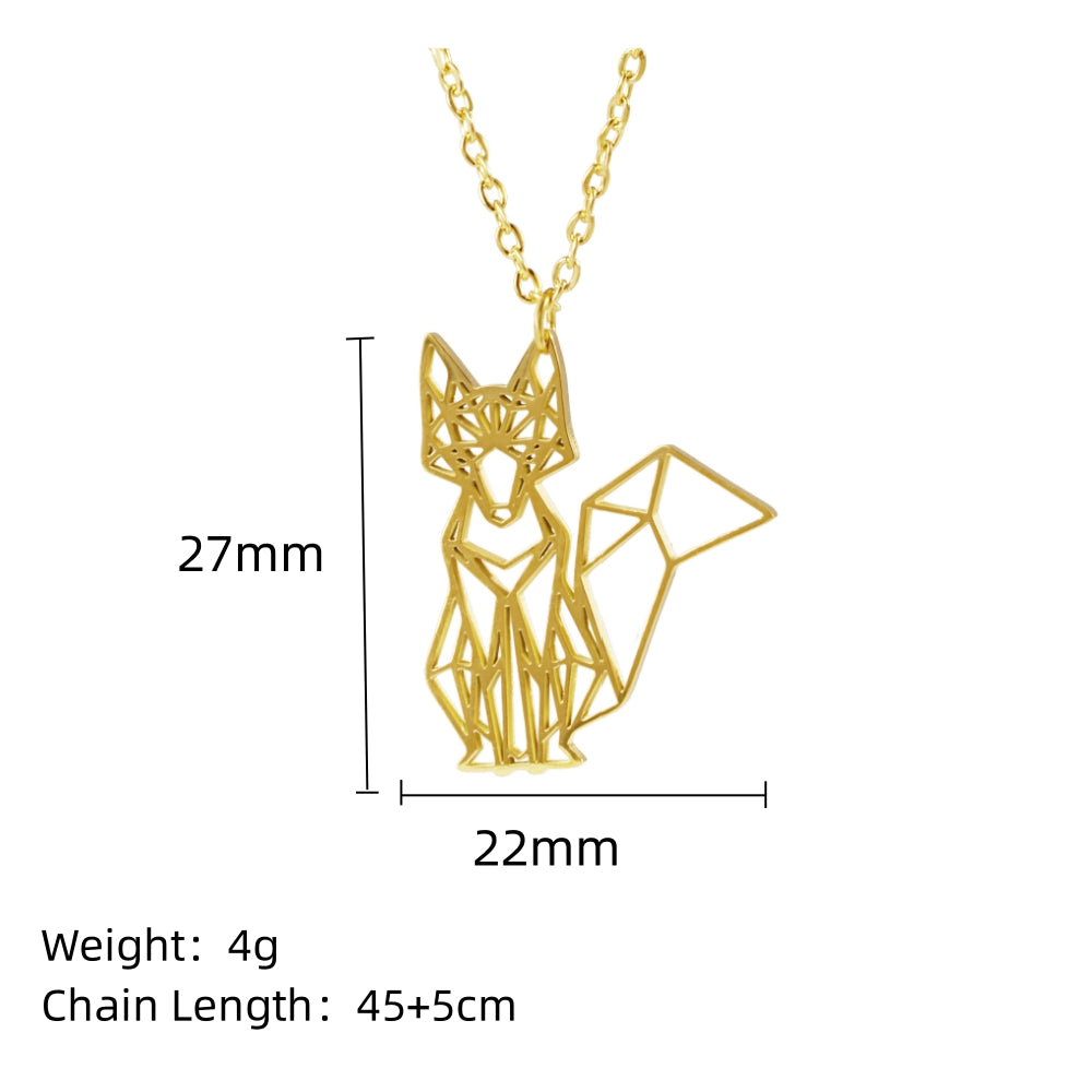 Stainless Steel 18K Gold Plated Simple Style Animal Plating Hollow Out Pendant Necklace