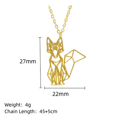 Stainless Steel 18K Gold Plated Simple Style Animal Plating Hollow Out Pendant Necklace