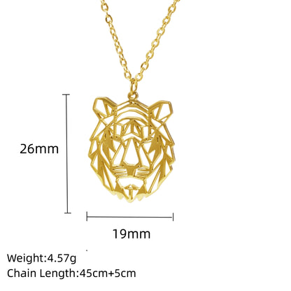 Stainless Steel 18K Gold Plated Simple Style Animal Plating Hollow Out Pendant Necklace