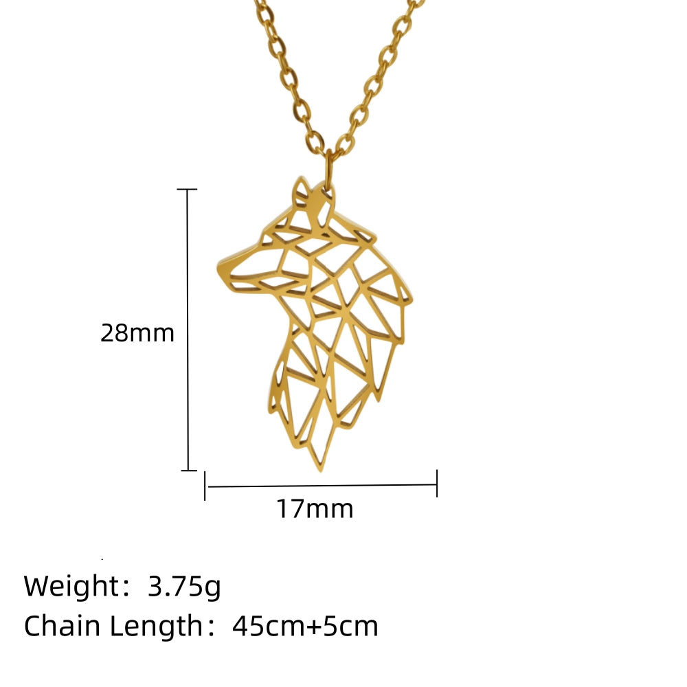 Stainless Steel 18K Gold Plated Simple Style Animal Plating Hollow Out Pendant Necklace