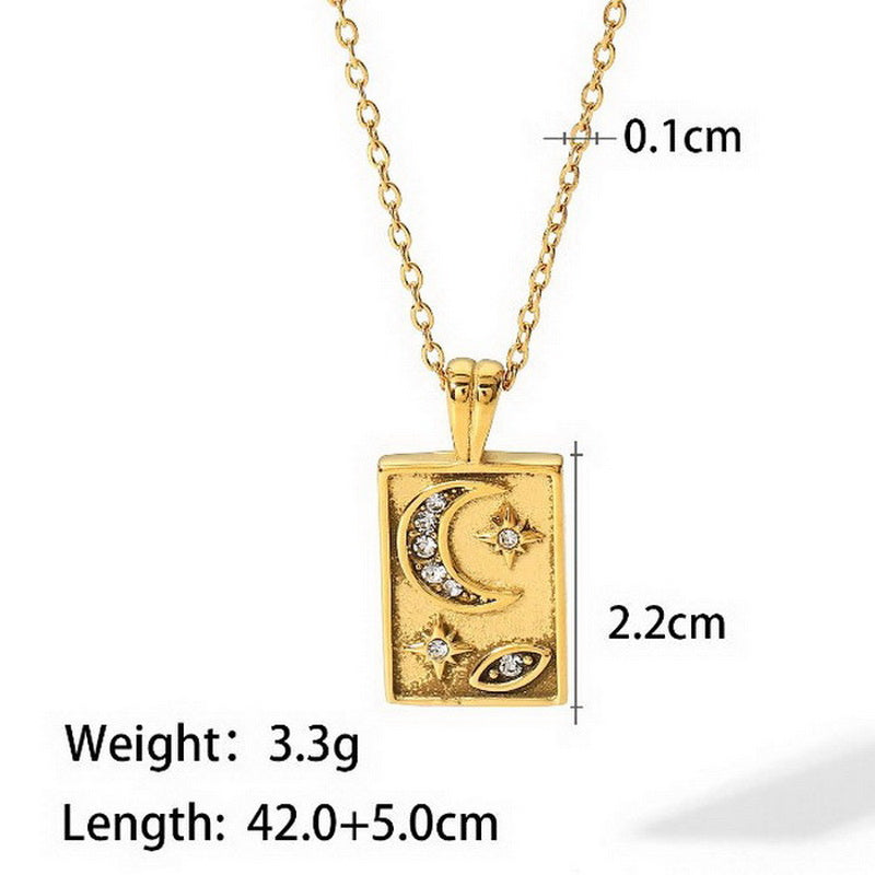 Stainless Steel Simple Style Butterfly Inlay Zircon Pendant Necklace