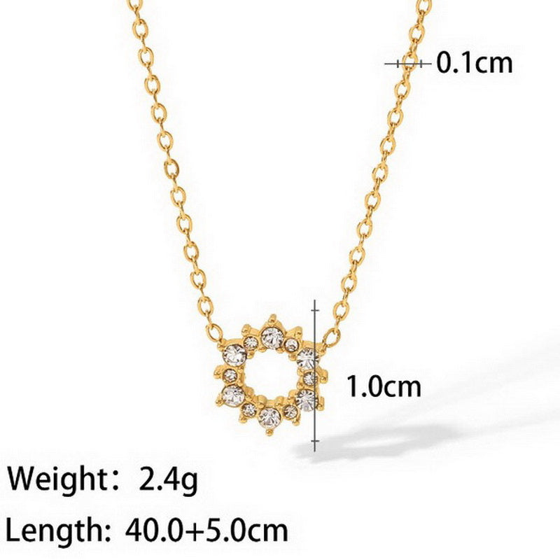 Stainless Steel Simple Style Butterfly Inlay Zircon Pendant Necklace