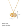 Titanium Steel 18K Gold Plated Casual Simple Style Conch Shell Polishing Plating Inlay Artificial Rhinestones Pendant Necklace