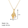 Titanium Steel 18K Gold Plated Casual Simple Style Conch Shell Polishing Plating Inlay Artificial Rhinestones Pendant Necklace