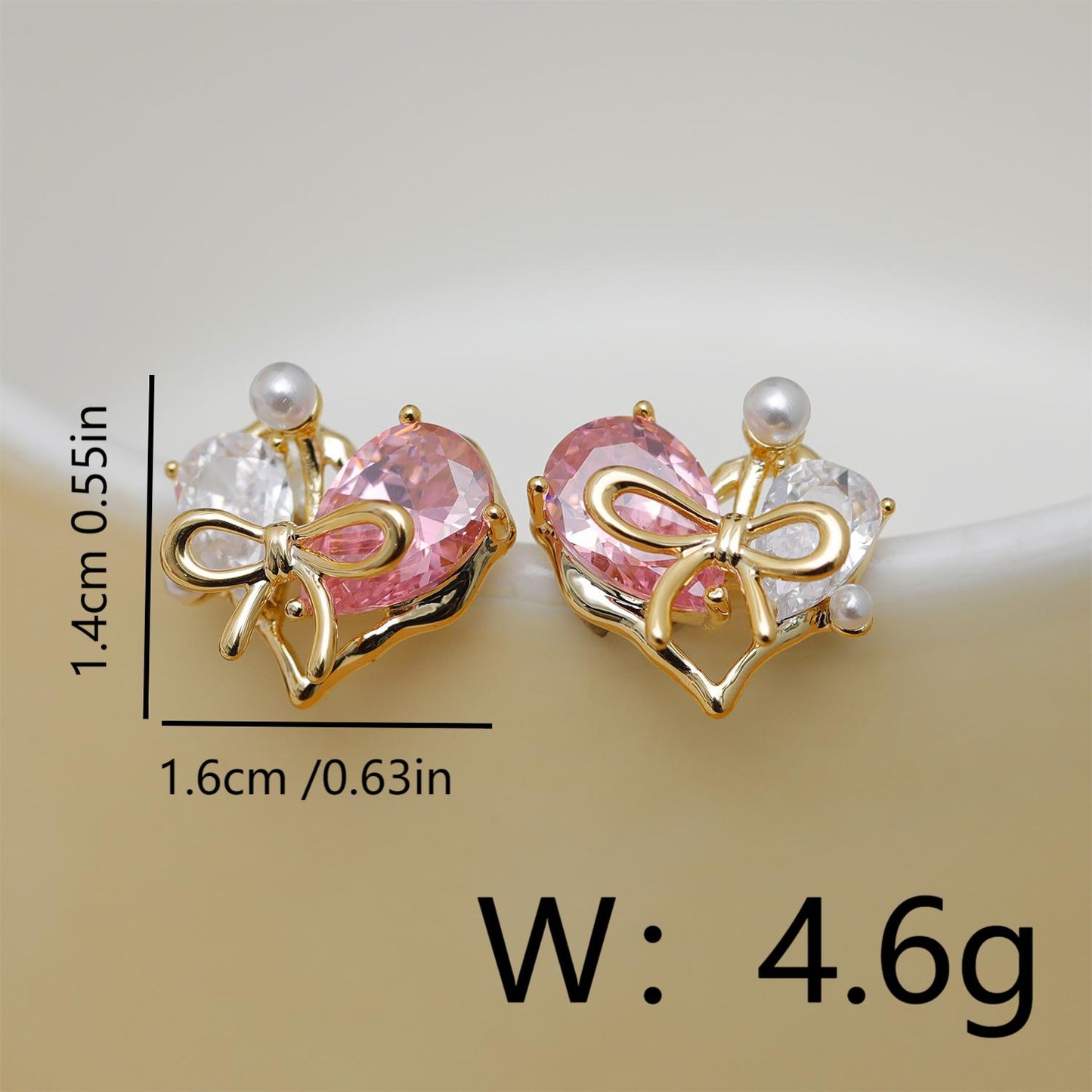 1 Pair Sweet Color Block Plating Inlay Copper Zircon 18K Gold Plated Ear Studs